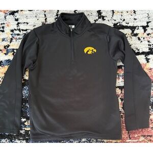 Iowa Hawkeyes Quarter Zip Pullover Black Yellow‎ NCAA Mens Medium Sportswear